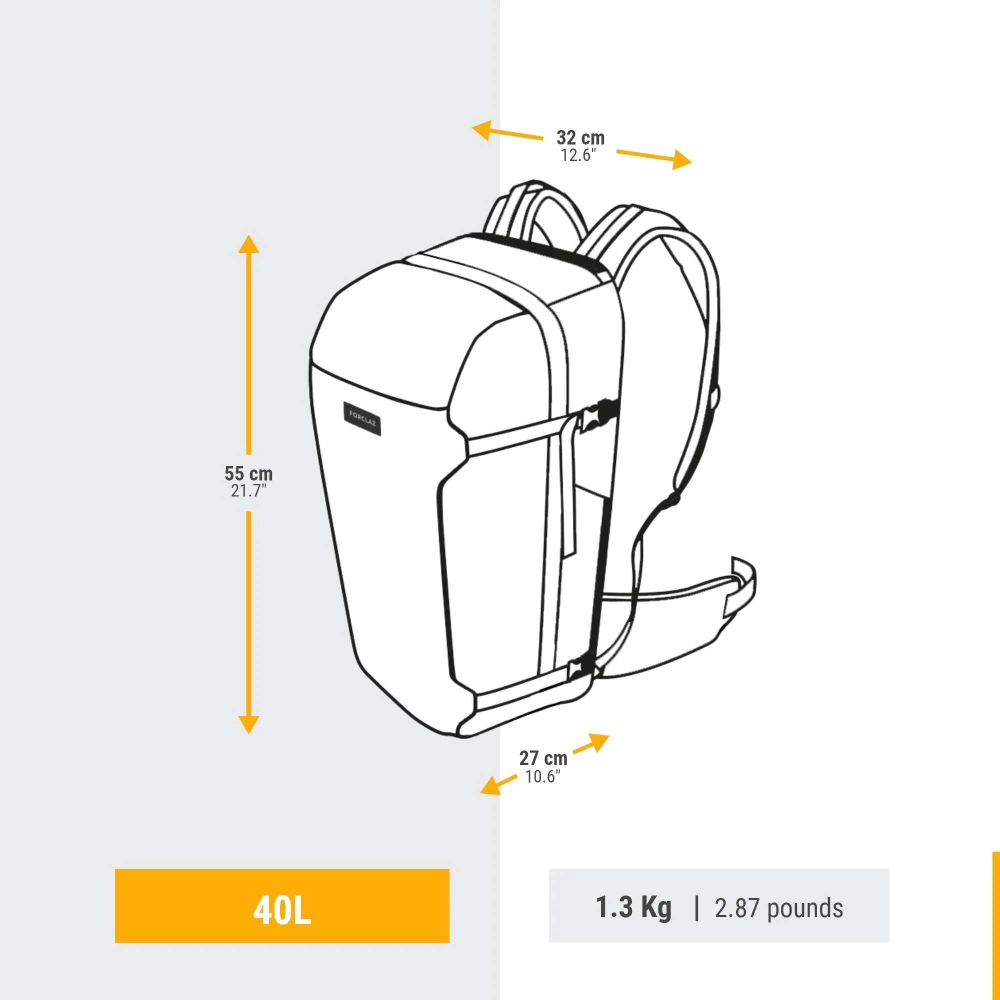 Forclaz Travel 500 Organizer 40 L Backpack - Image 10