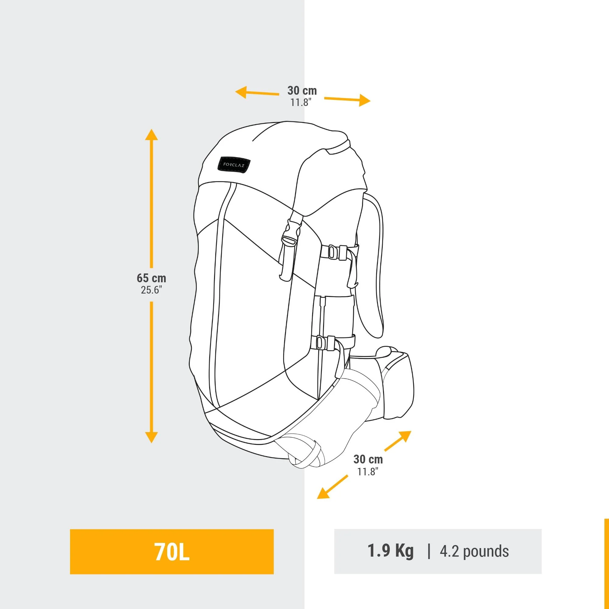 Simond Men's MT100 Easyfit 70L Backpacking Pack - Image 9
