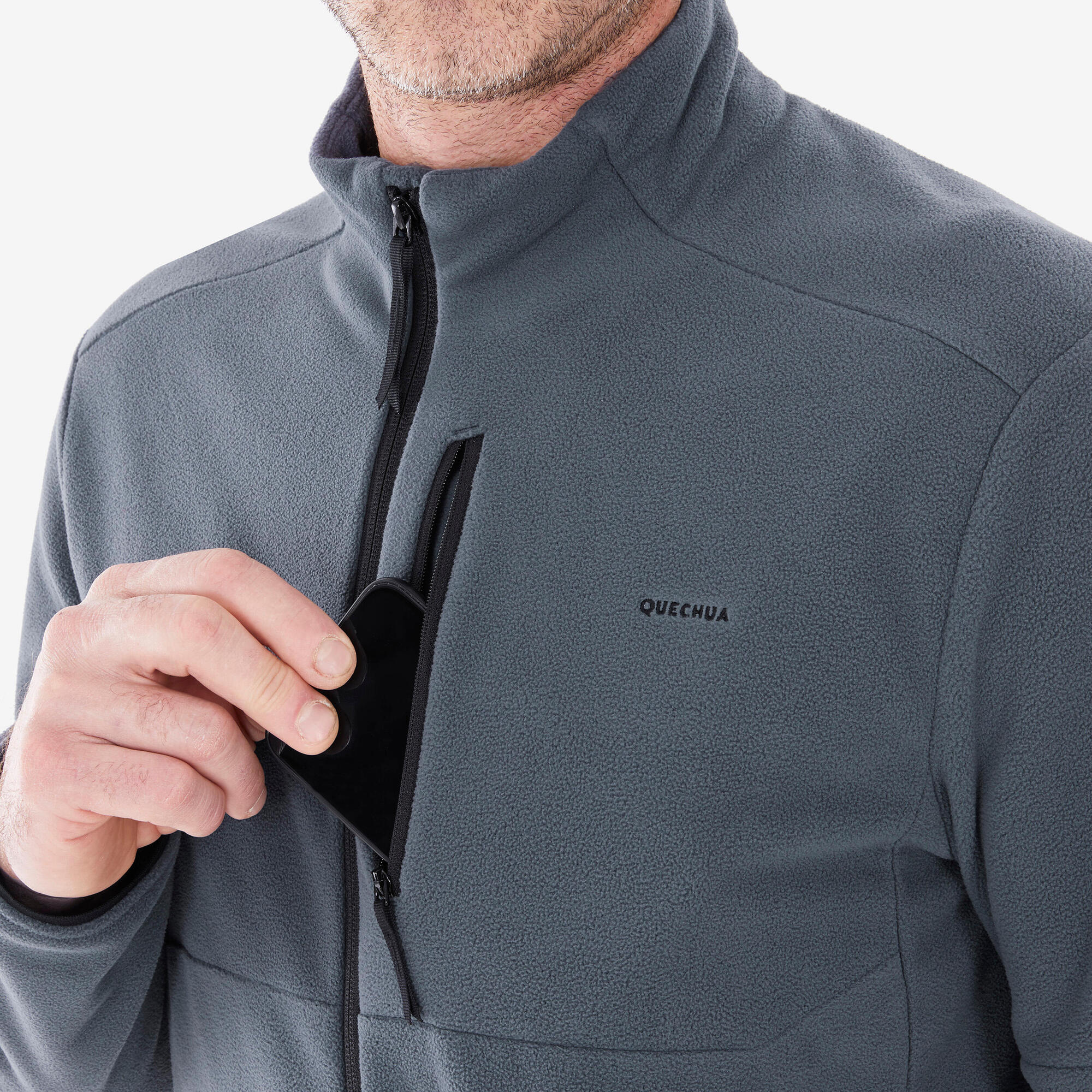 Quechua Men's MH500 Full Zip Fleece Hiking Jacket - Image 5