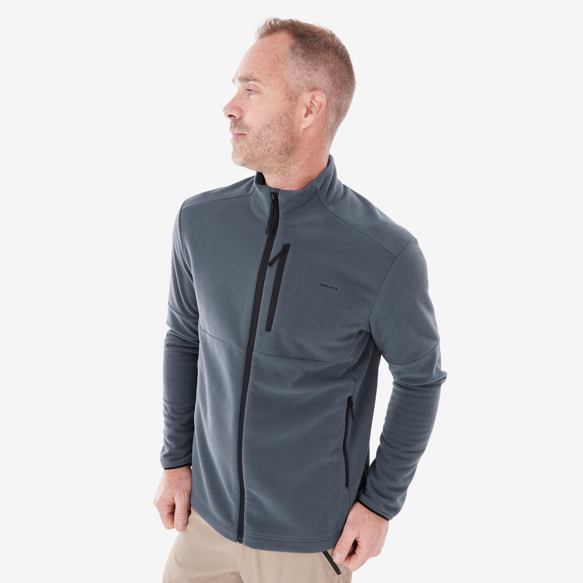 Quechua Men's MH500 Full Zip Fleece Hiking Jacket - Image 6
