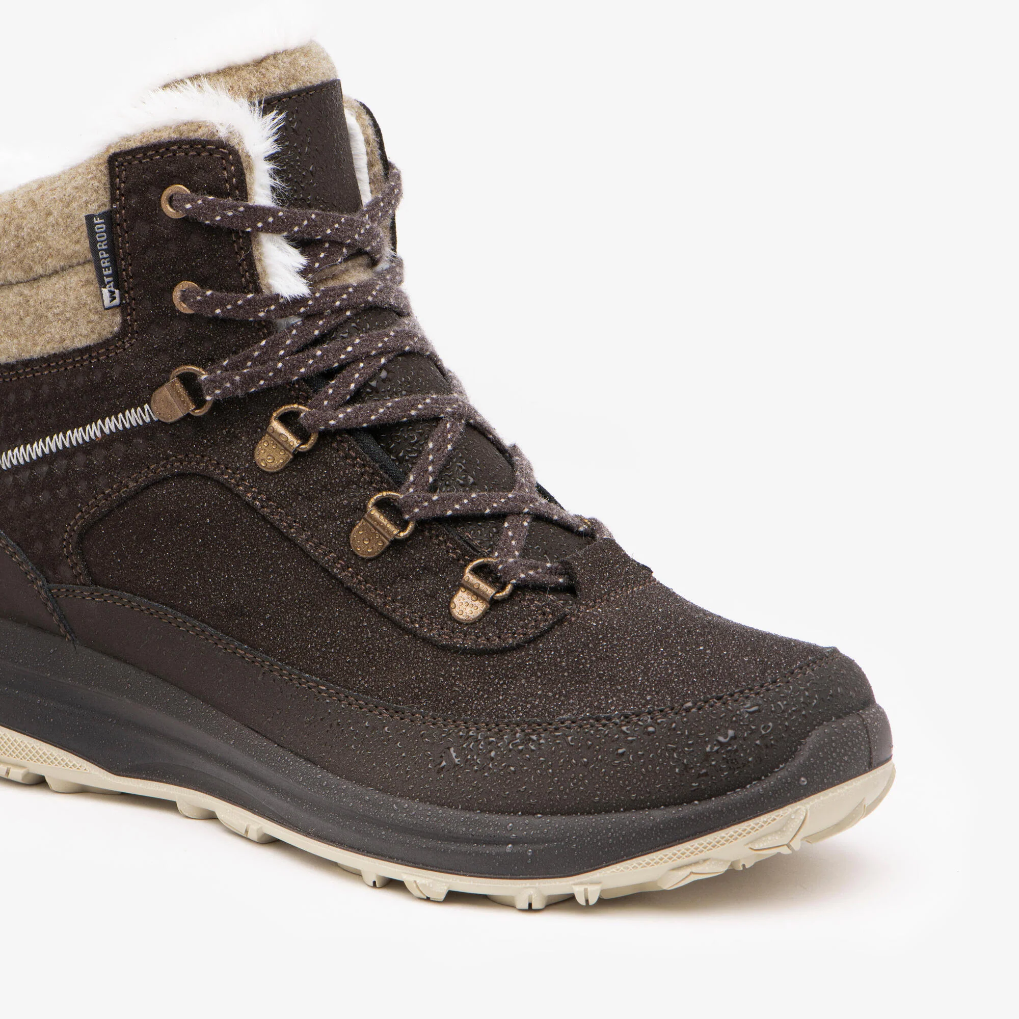 Quechua Women's NH900 Warm Waterproof Leather Snow Hiking Boots - Image 3