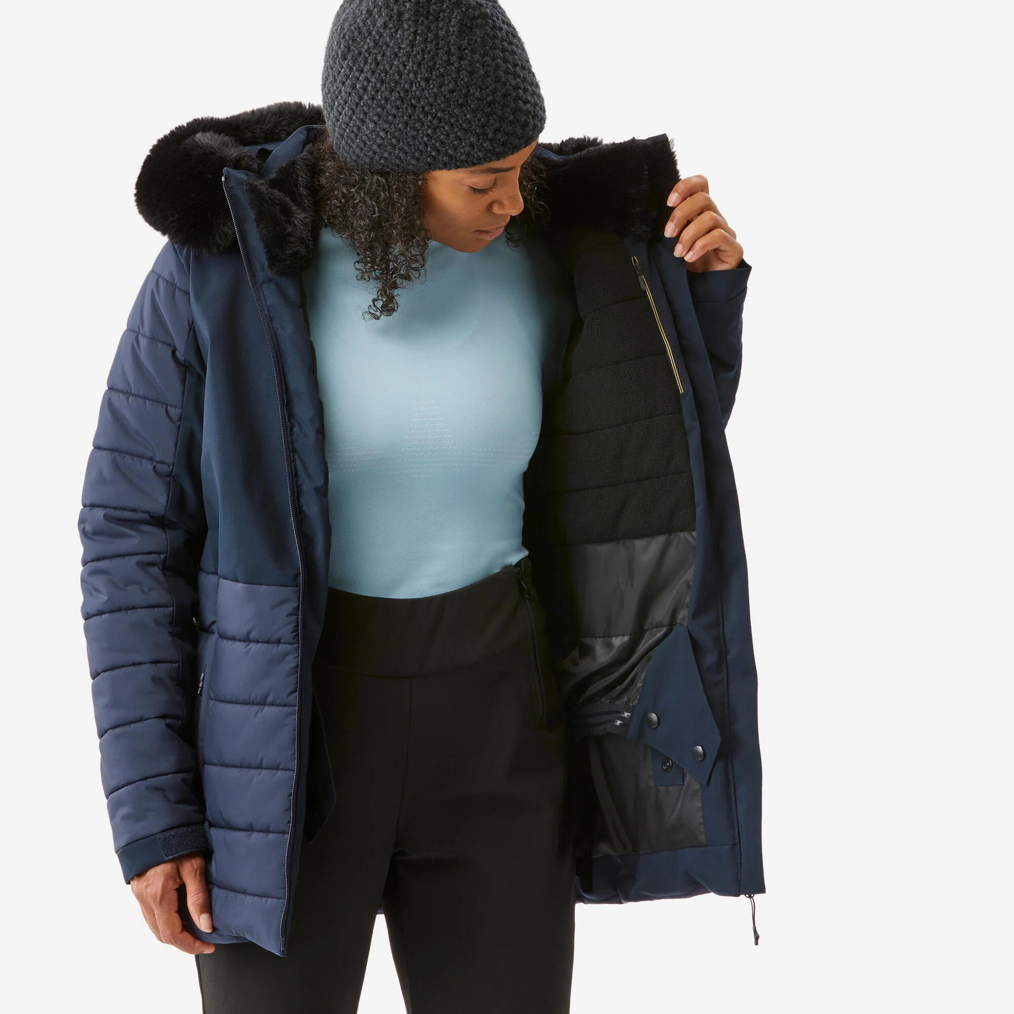 Wedze Women's 100 Mid-Length Warm Ski Jacket - Image 12